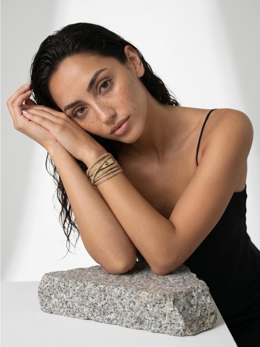 Swarovski Gold-Tone Crystal Wrap Bracelet